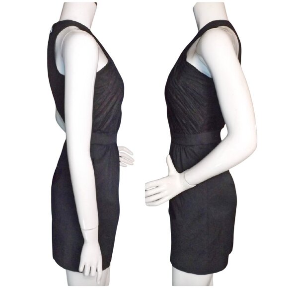 ARMANI EXCHANGE Dress, 2, Short, Crinkled Crossed Neck, Black, Sleeveless, Mini - Picture 7 of 10